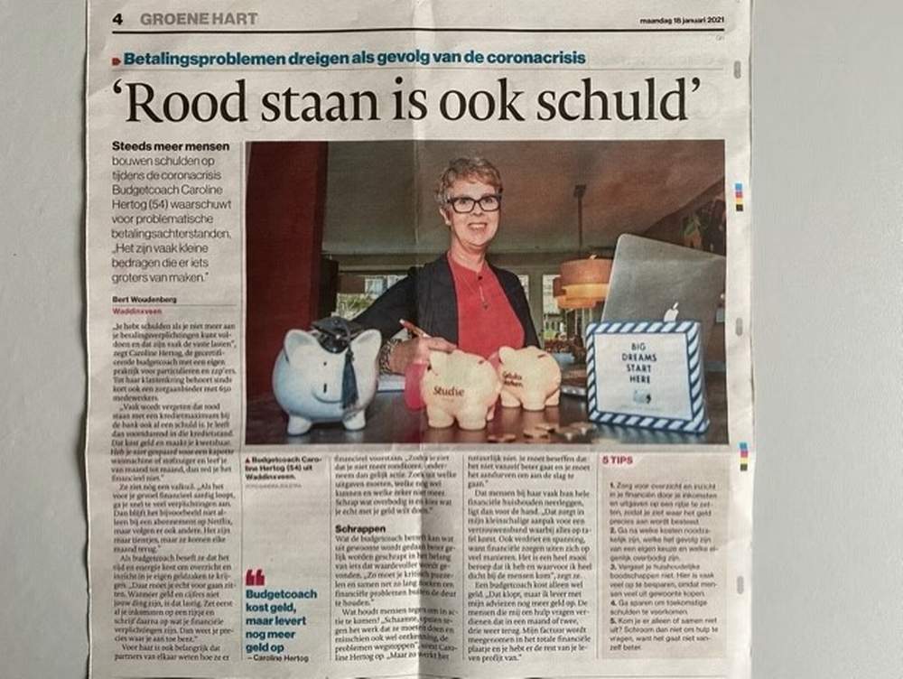 Budgetcoach Caroline waarschuwt voor schulden in coronatijd: ‘Het zijn vaak kleine bedragen die er iets groters van maken’